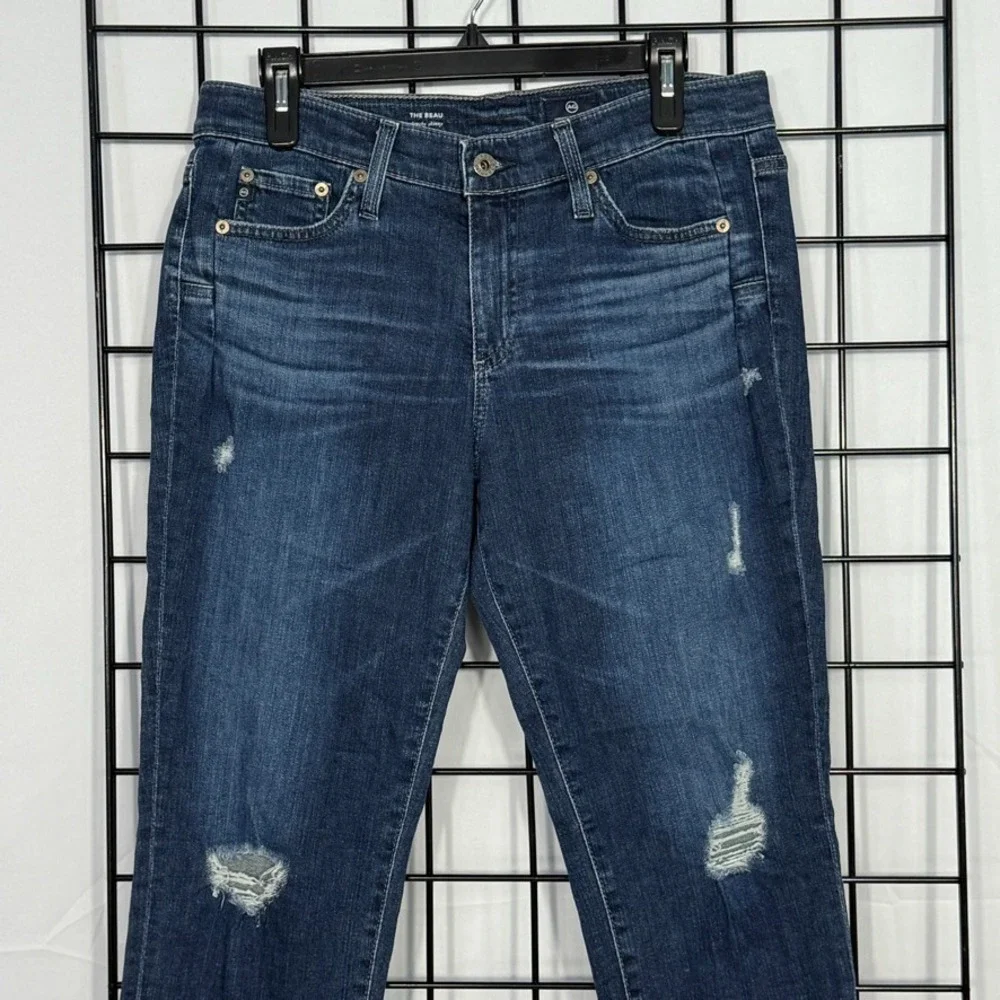 AG The Beau Slouchy Skinny Jeans Womens 28 Blue Distressed Stretch‎ AG-30434 28